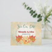 De waterverf Maple verlaat sparen de datum Aankondigingskaart (Staand voorkant)