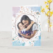 De waterverf ploetert Hexagon Moederdag van het Kaart (Gele Bloem)