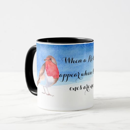 De waterverf Robins voegt jouw naam toe Mok (Voorkant links)