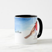 De waterverf Robins voegt jouw naam toe Mok (Voorkant rechts)