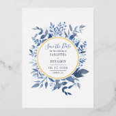 De waterverf stelt het Manuscript van de Datum vas Folie Uitnodiging (Voorkant)