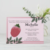 De Waterverf Strawberry Field feestuitnodiging Kaart (Staand voorkant)