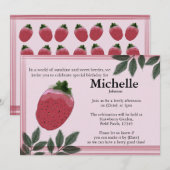 De Waterverf Strawberry Field feestuitnodiging Kaart (Voorkant / Achterkant)