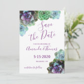 De waterverf Succuleert sparen de Datum Kaart (Staand voorkant)