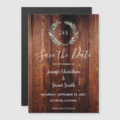 De waterverf van bijtend hout laat de datums opsla magnetische uitnodiging (Voorkant / Achterkant)