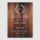 De waterverf van bijtend hout laat de datums opsla magnetische uitnodiging (Voorkant)