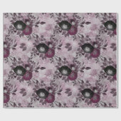 De waterverf van Bourgogne bloemen. Cadeaupapier (Vlak)