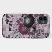 De waterverf van Bourgogne bloemen. Case-Mate iPhone Case (Achterkant (horizontaal))