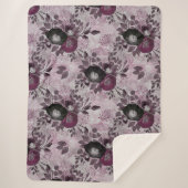 De waterverf van Bourgogne bloemen. Sherpa Deken (Voorkant)