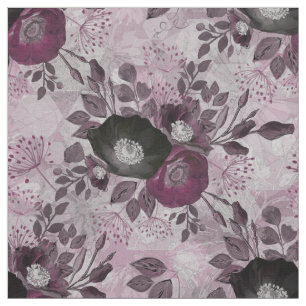 De waterverf van Bourgogne bloemen. Stof