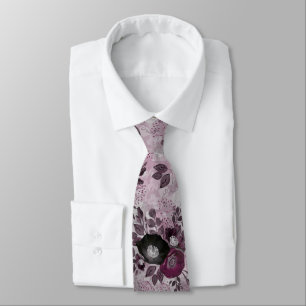 De waterverf van Bourgogne bloemen. Stropdas