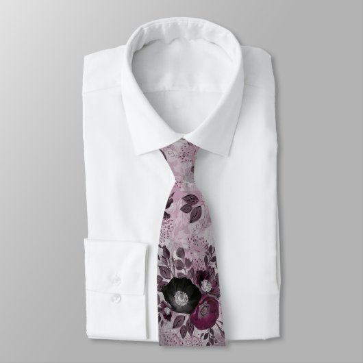 De waterverf van Bourgogne bloemen. Stropdas (Gebonden)