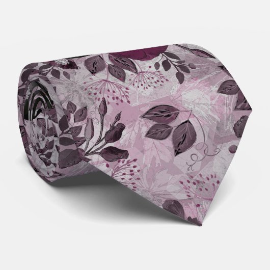 De waterverf van Bourgogne bloemen. Stropdas (Opgerold)