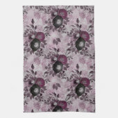 De waterverf van Bourgogne bloemen. Theedoek (Verticaal)