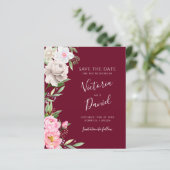 De Waterverf van Burgundy Floral Wedding bewaart d (Staand voorkant)