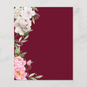 De Waterverf van Burgundy Floral Wedding bewaart d (Achterkant)