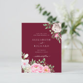 De Waterverf van Burgundy Floral Wedding bewaart d (Staand voorkant)