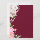 De Waterverf van Burgundy Floral Wedding bewaart d Save The Date (Achterkant)