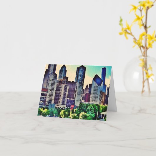 De waterverf van Chicago Kaart (Gele Bloem)