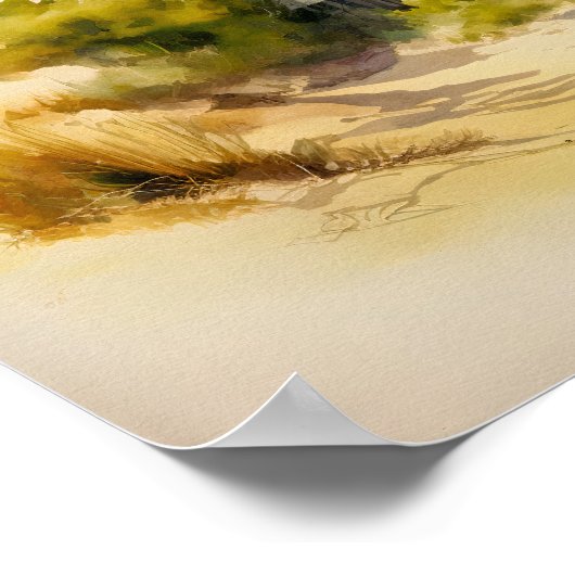 De Waterverf van de Beach Hut Poster (Hoek)