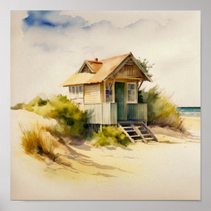 De Waterverf van de Beach Hut Poster