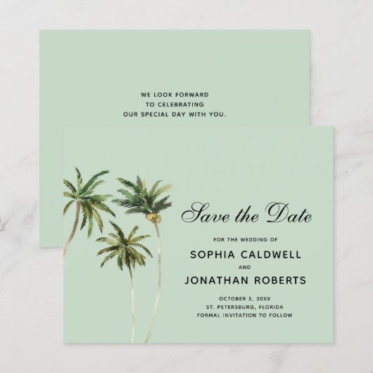 De Waterverf van de begroting Palm behandelt Eenvo (Voorkant / Achterkant)