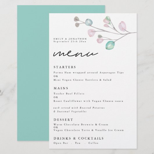 De Waterverf van de begroting verlaat het Menu van (Voorkant / Achterkant)