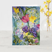 De Waterverf van de Bloem van de Lente van de Kaart (Gele Bloem)