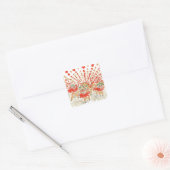 De Waterverf van de Chinese Lion Dance Vierkante Sticker (Envelop)