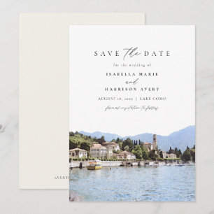 De Waterverf van de COMO van de LAKE Italië Skylin Kaart