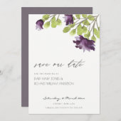 DE WATERVERF VAN DE ELEGANTE BLAUWE VLOEREN DE DAT SAVE THE DATE (Voorkant / Achterkant)