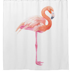 De waterverf van de flamingo douchegordijn