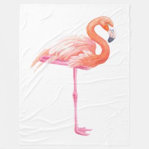 De waterverf van de flamingo fleece deken