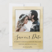 De Waterverf van de foto sparen de Datum | Geel Save The Date (Voorkant)