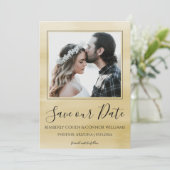 De Waterverf van de foto sparen de Datum | Geel Save The Date (Staand voorkant)