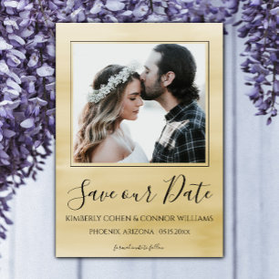 De Waterverf van de foto sparen de Datum Geel Save The Date