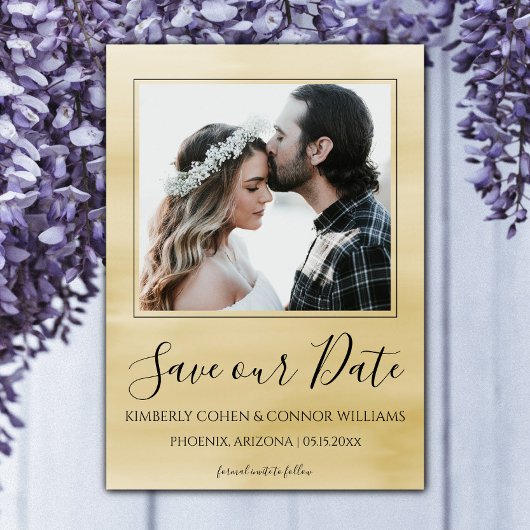 De Waterverf van de foto sparen de Datum | Geel Save The Date