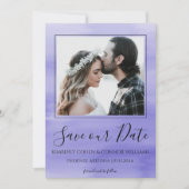 De Waterverf van de foto sparen de Datum | PAARS Save The Date (Voorkant)