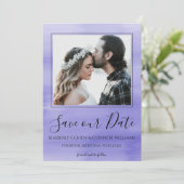 De Waterverf van de foto sparen de Datum | PAARS Save The Date (Staand voorkant)