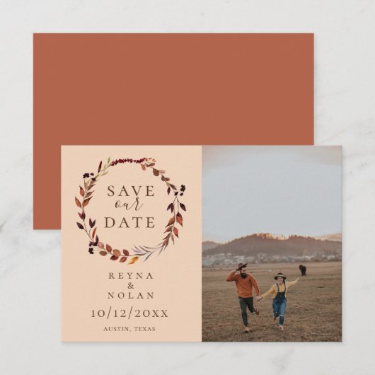 De Waterverf van de herfst dreigt de Datum foto te Aankondiging (Voorkant / Achterkant)