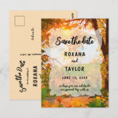 De Waterverf van de herfst vertrekt Weddenschap sp Briefkaart (Voorkant / Achterkant)