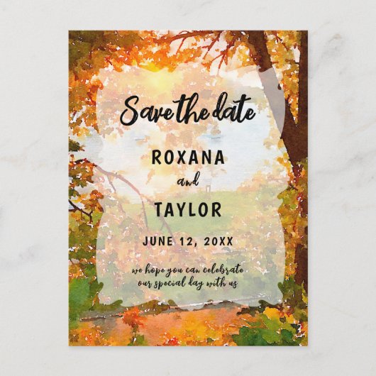 De Waterverf van de herfst vertrekt Weddenschap sp Briefkaart (Voorkant)