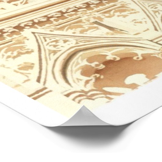 De Waterverf van de Kardinale Kerk en de Vogel Poster (Hoek)