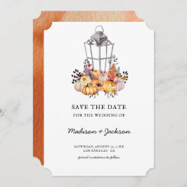 De Waterverf van de lantaarn herfst Wedding sparen Save The Date