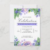 De Waterverf van de lavender bloemen Uitnodiging v (Voorkant)