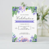 De Waterverf van de lavender bloemen Uitnodiging v (Staand voorkant)