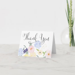 De Waterverf van de lente Bloemen dankt u Bedankkaart