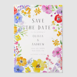 De Waterverf van de Lente Bloemen die de Berichten Vellum Uitnodigingen