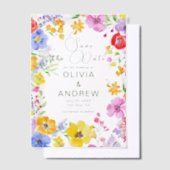 De Waterverf van de Lente Bloemen die de Berichten Vellum Uitnodigingen (Offset)