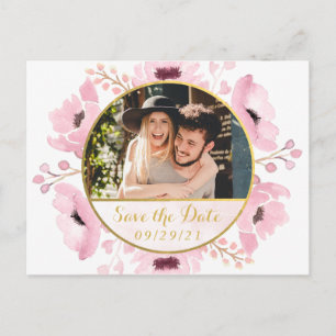 De Waterverf van de lente Pinks Floral bewaart de Aankondigingskaart